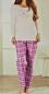 Preview: Kuscheliger 2 tlg. Damen Schlafanzug mit Flanellhose Nachtwäsche Gr.S M L NEU