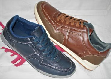 Herren Freizeitschuhe Halbschuhe Sneakers modisches Design Gr.41 43 44 46 blau braun NEU
