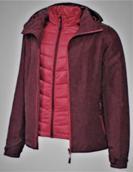 Damen Click-In-Multifunktionsjacke 2 in 1 Jacke Allwetterjacke Gr.40 bordeaux/pink NEU