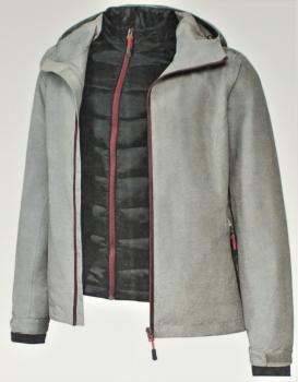 Damen Click-In-Multifunktionsjacke 2 in 1 Jacke Allwetterjacke Gr.38 grau/schwarz NEU