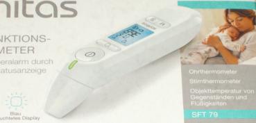 Sanitas LED Multifunktions Thermometer SFT 79 Baby Ohr und Stirnthermometer NEU