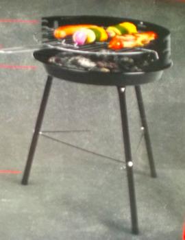 Grillmeister Holzkohle Rundgrill Basic Emaillierte Feuerschale 33cm Grillfläche