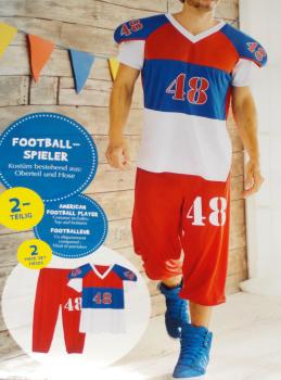 2 tlg. Herren Kostüm American Football Spieler Gr.L 52/54 Fasching Karneval NEU