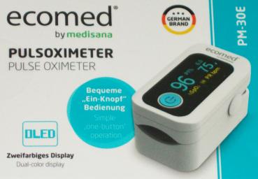 Medisana ecomed Finger Pulsoximeter PM30 Blutsauerstoffsättigung HerzfrequenzNEU