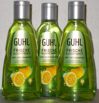 3x 250ml Guhl Frische & Leichtigkeit Anti-Fett Shampoo Yuzu Zitrus