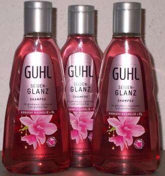3x 250ml Guhl Seiden-Glanz Shampoo Kobushi Magnolie + Öl