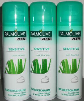 3x 300ml Palmolive MEN Rasierschaum - Sensitive mit Aloe Vera