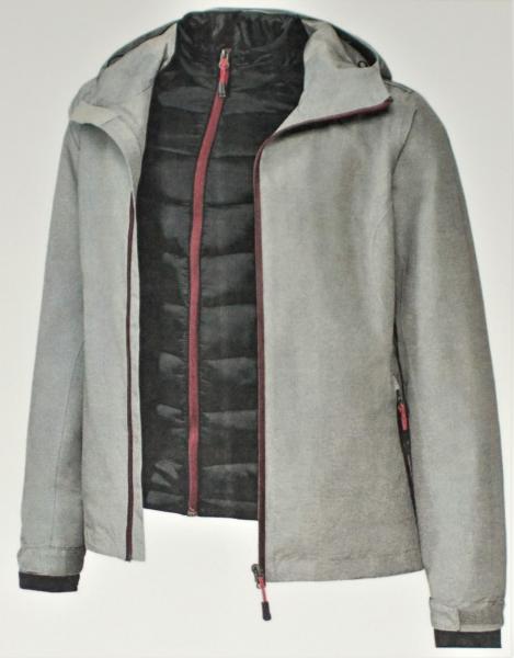 Damen Click-In-Multifunktionsjacke 2 in 1 Jacke Allwetterjacke Gr.38 grau/schwarz NEU