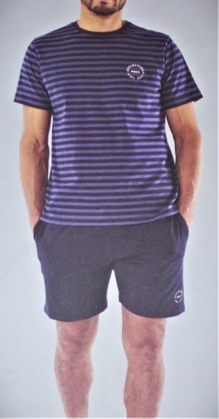 Mexx Hochwertiger 2tlg. Herren Pyjama kurz Schlafanzug Shorty Gr.M 48/50 blau NEU