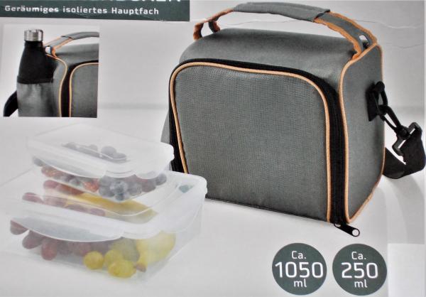 Kühltasche mit 4 Lunchboxen mit Tragegriff und Schultergurt NEU