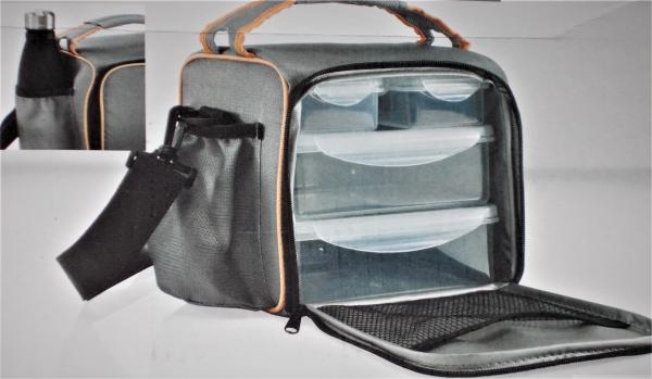 Kühltasche mit 4 Lunchboxen mit Tragegriff und Schultergurt NEU