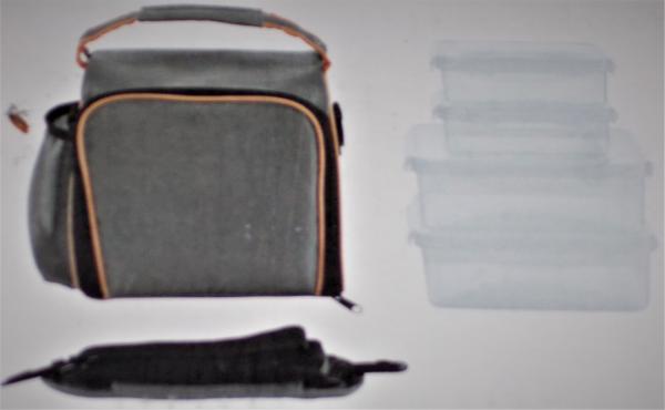 Kühltasche mit 4 Lunchboxen mit Tragegriff und Schultergurt NEU