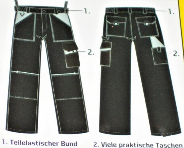 Herren Thermo Arbeitshose Bundhose robuste Qualität Gr.L XL schwarz/grau NEU