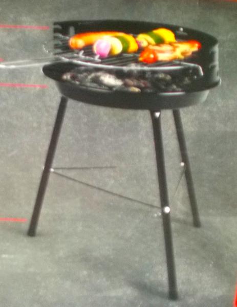Grillmeister Holzkohle Rundgrill Basic Emaillierte Feuerschale 33cm Grillfläche