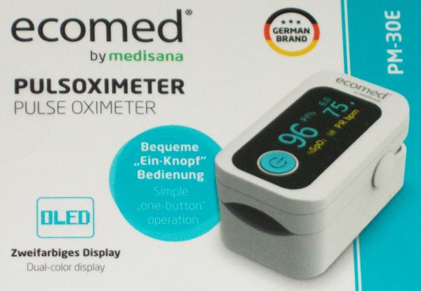 Medisana ecomed Finger Pulsoximeter PM30 Blutsauerstoffsättigung HerzfrequenzNEU